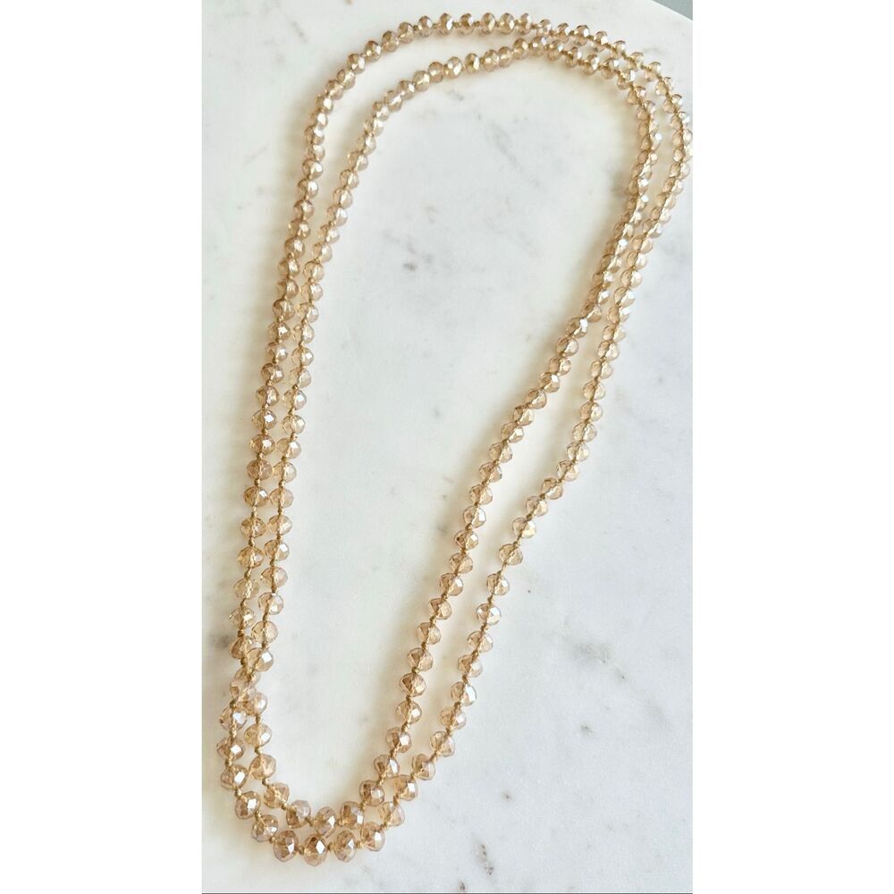 Gold champagne sparkly beaded layered necklace